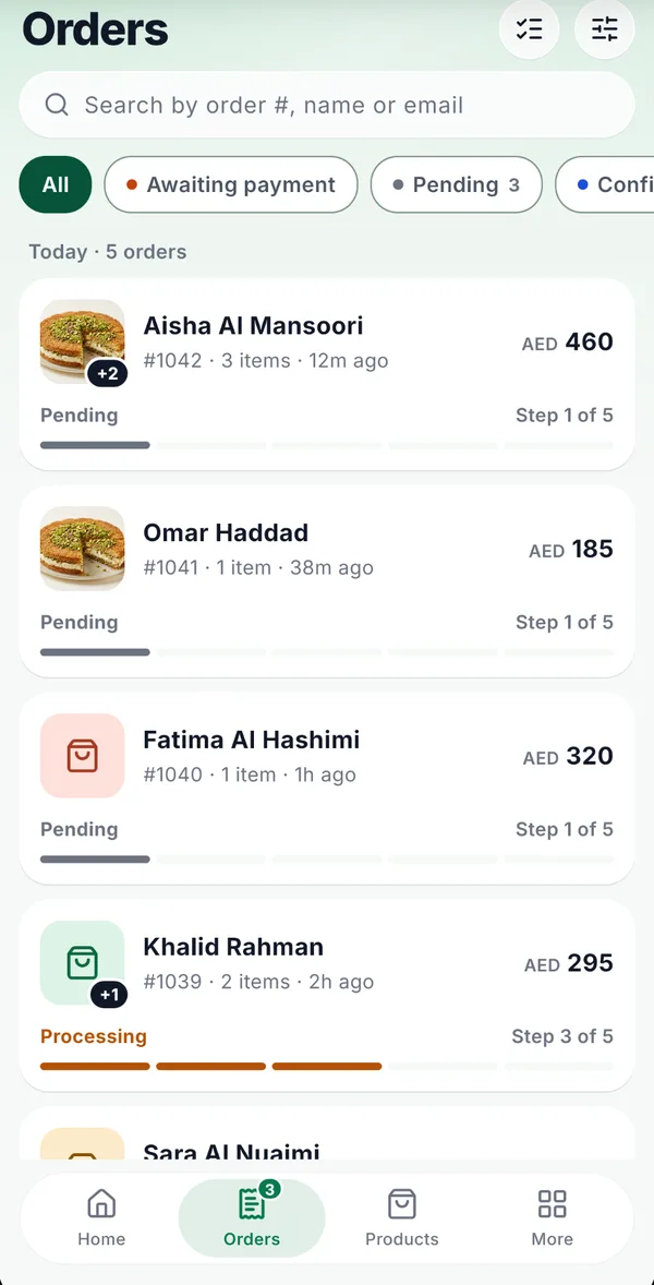 Never miss an order