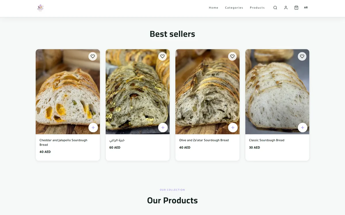 Ragheef Reem on desktop: the best sellers row of sourdough loaves